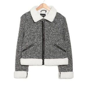 NWT OOKIE & LALA Women's Size S Faux Fur Shearling Heathered Jacket